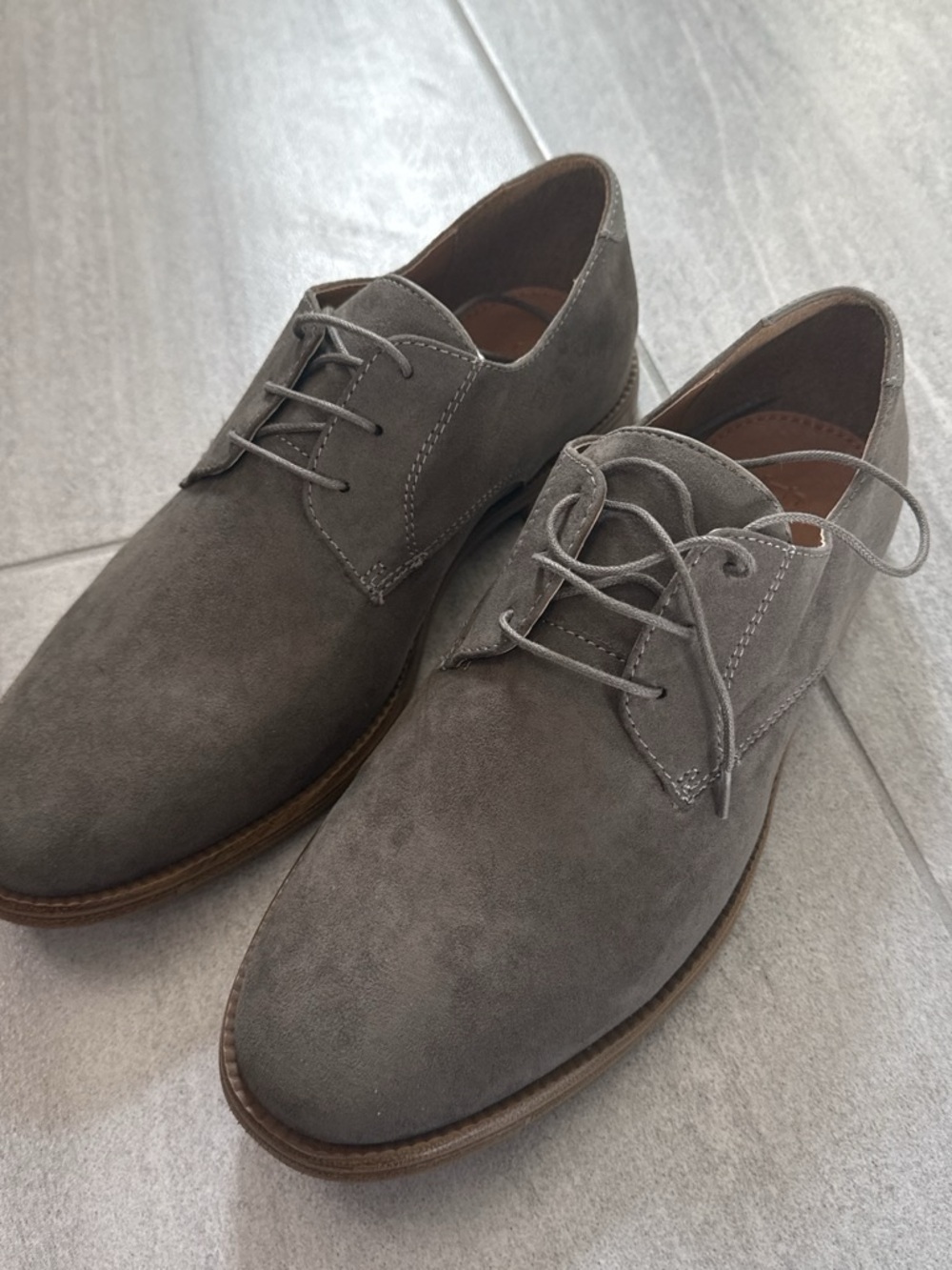 Classic Men's Grey Suede Dress Shoes